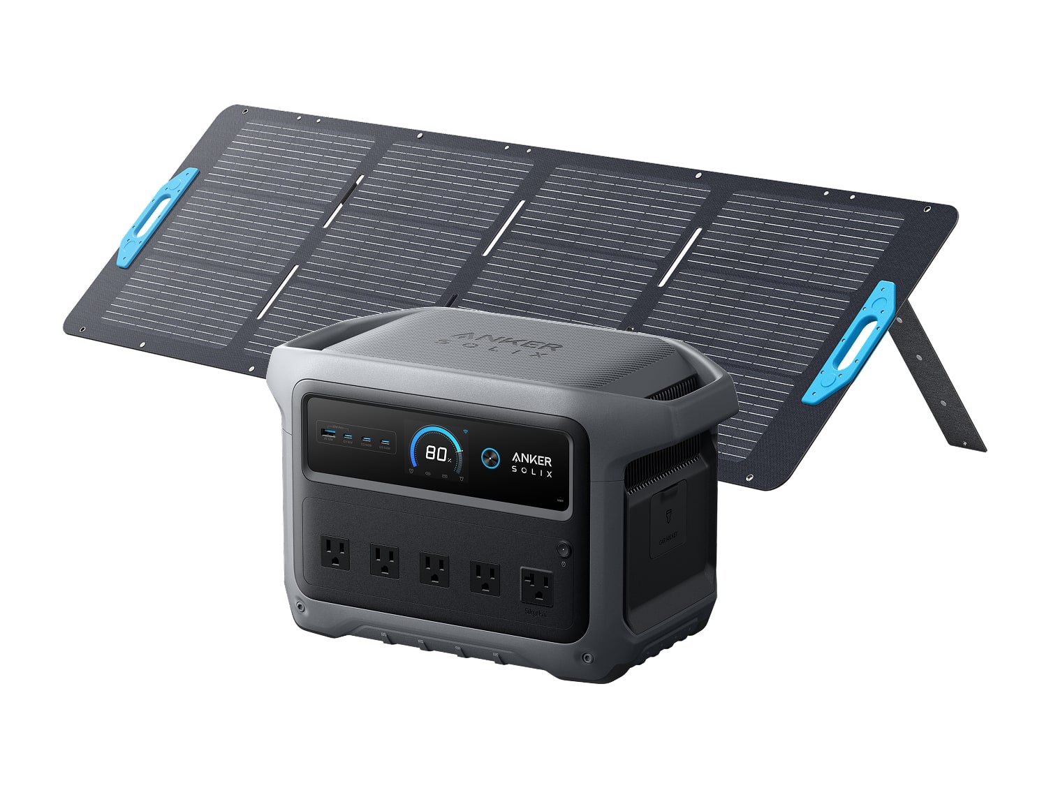 Anker - SOLIX C1000 Gen 2 with 200W Portable Solar Panel 1024Wh Portable Power Stations