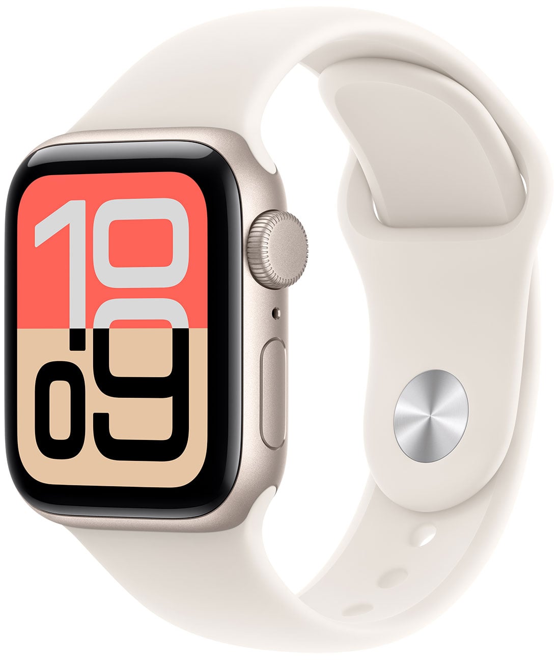 Apple - Apple Watch SE 3 (GPS + Cellular) 40mm Starlight Aluminum Case with Starlight Sport Band - S/M - Starlight