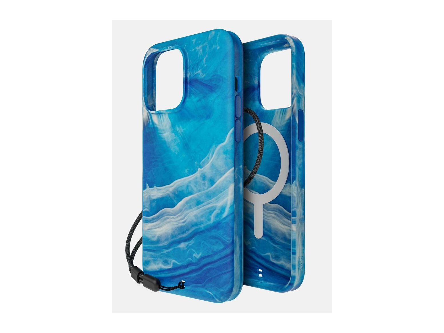 BodyGuardz - Carve MagSafe Marble iPhone 15 Pro Max - Blue