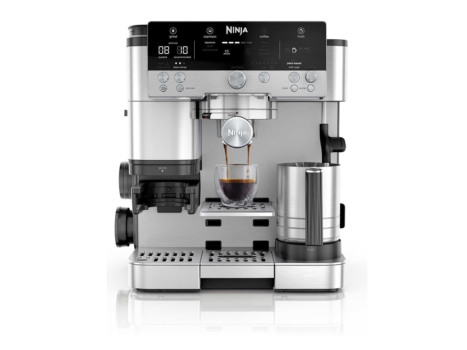 Ninja - Luxe Cafe Premier 3-in-1 Espresso Drip Coffee & Cold Brew Maker Stainless Steel Coffee Makers