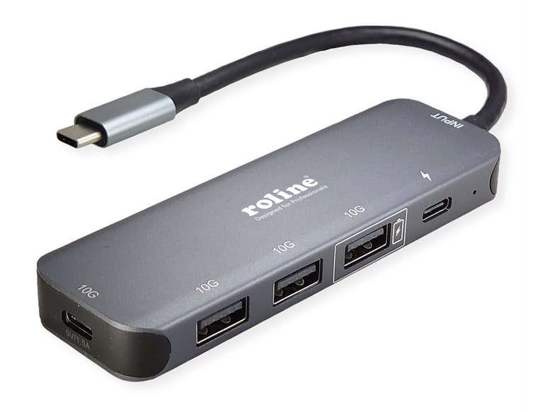 Roline - USB 3.2 Gen 2 4-Port USB-C USB Hubs - Gray