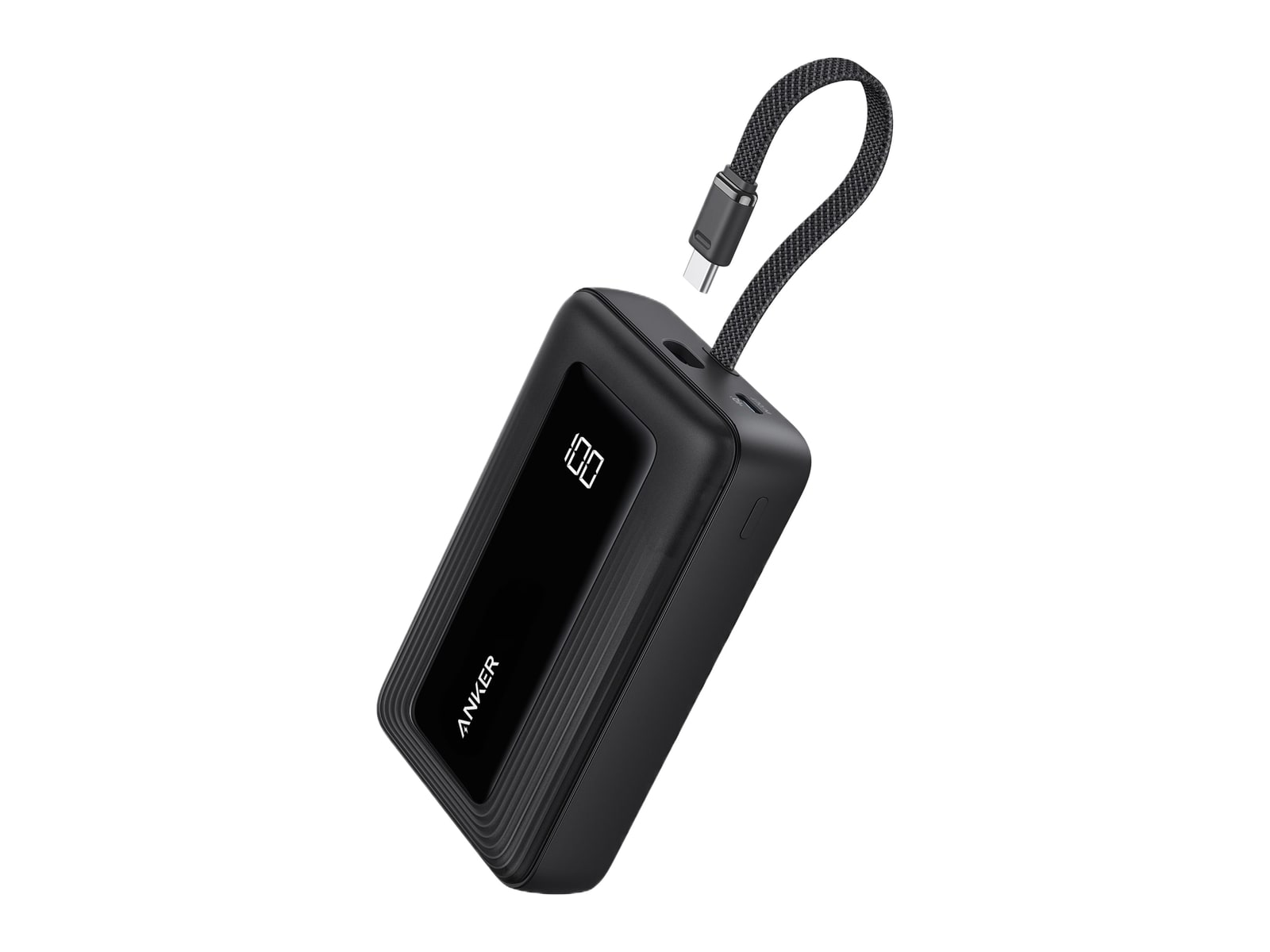 Anker - Zolo Power Bank (20K,30W,Built-In USB-C Cable) Black Power Banks