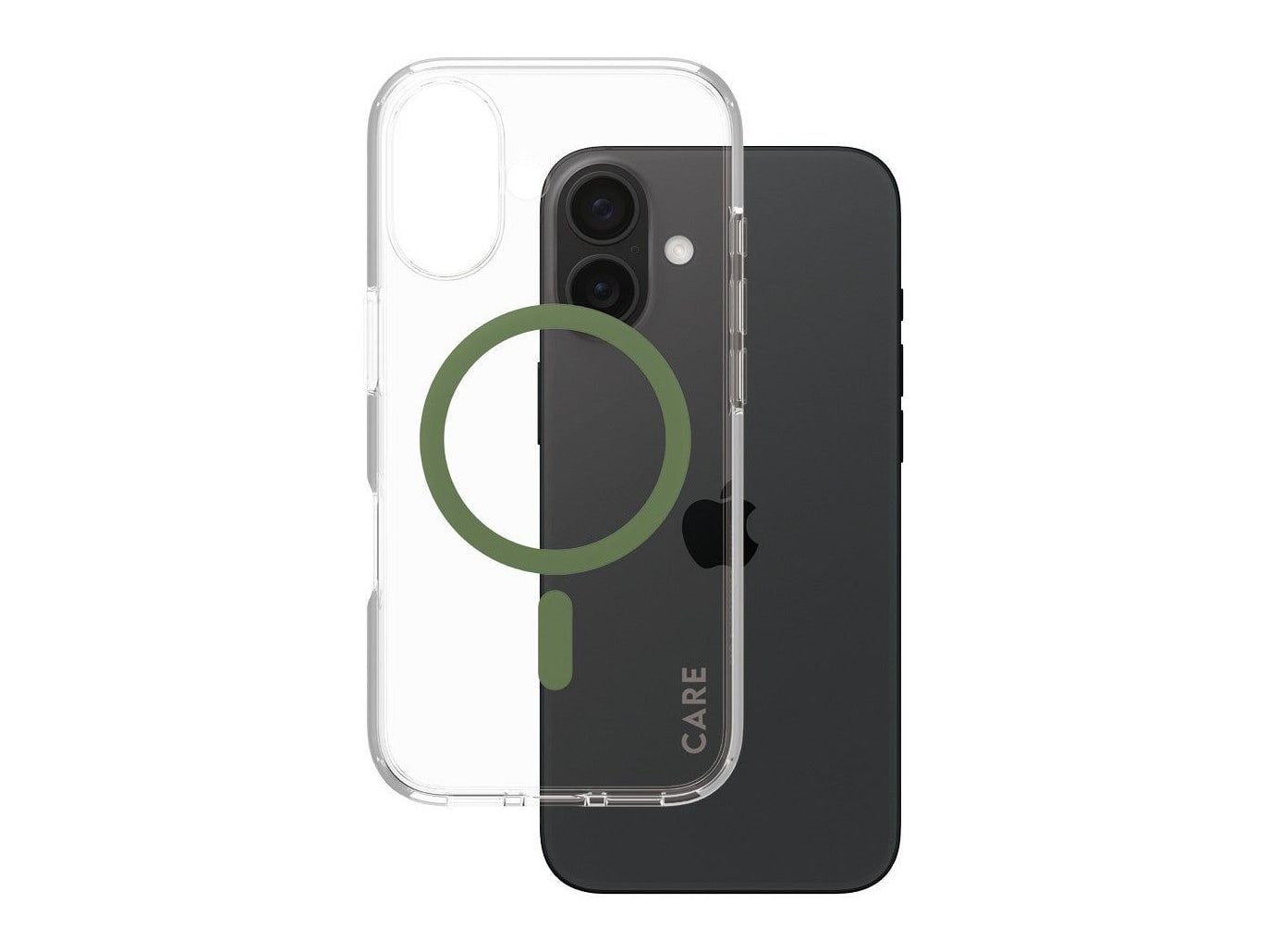 PanzerGlass - CARE Urban Combat Case Transparent w. Green MagSafe iPhone 16