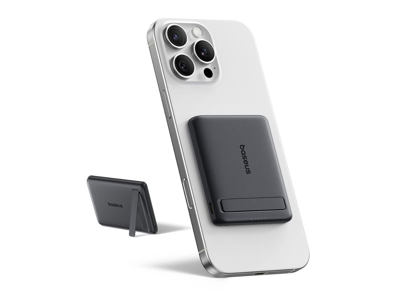 Baseus - PicoGo AM31 Mini Magnetic with Stand 5000 mAh Black Power Banks