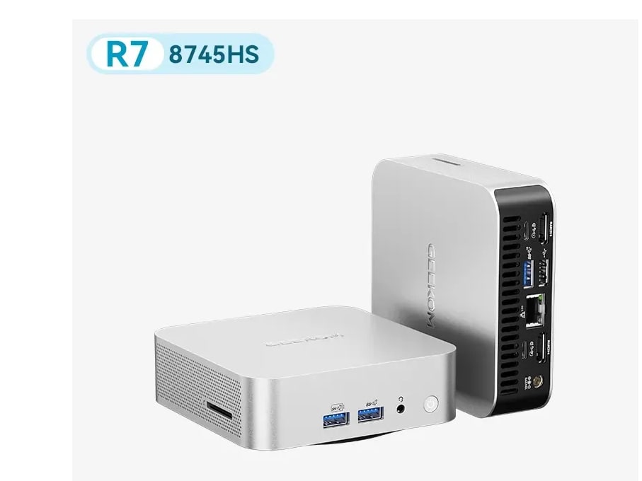 GEEKOM - A8 - AMD Ryzen 7 8745HS chip - 16GB DDR5 Memory - 1TB SSD - Silver