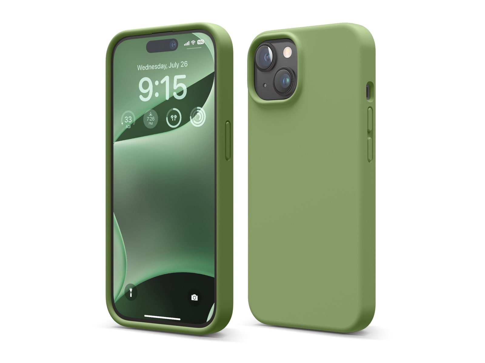 elago - Premium Silicone Case - iPhone 15 - Cedar Green
