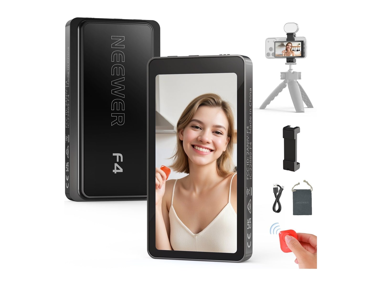 Neewer - F4 4" Phone Vlog Selfie Monitor Screen Camera Accessories