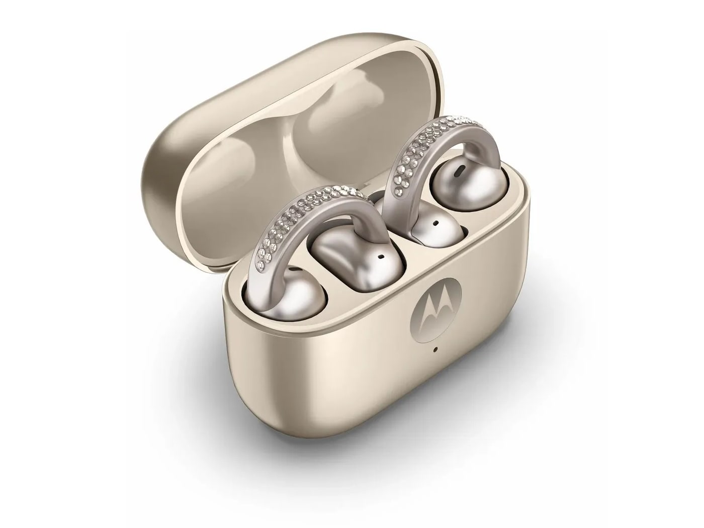 Motorola - Moto Buds Loop with Crystals by Swarovski Bluetooth 5.4 True Wireless Earbuds - PANTONE French Oak