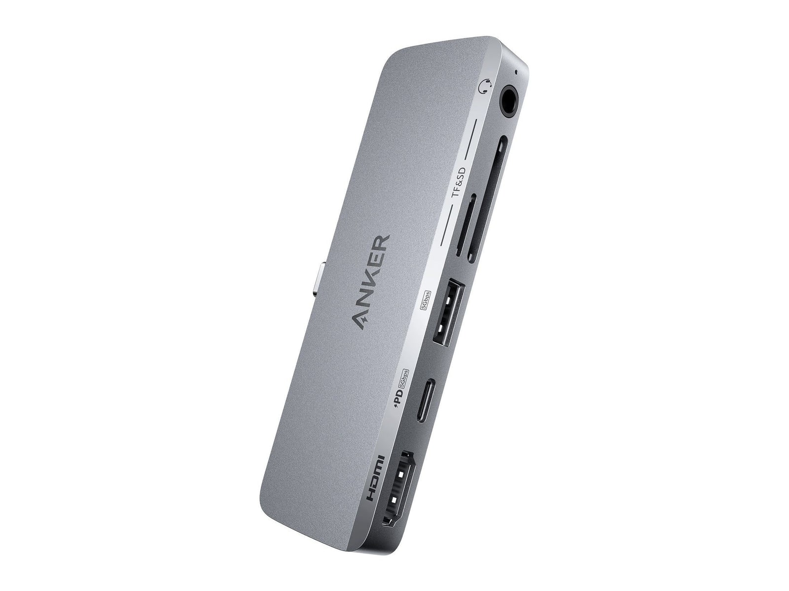 Anker - 541 USB-C Hub (6-in-1, for iPad) USB-C USB Hubs - Gray