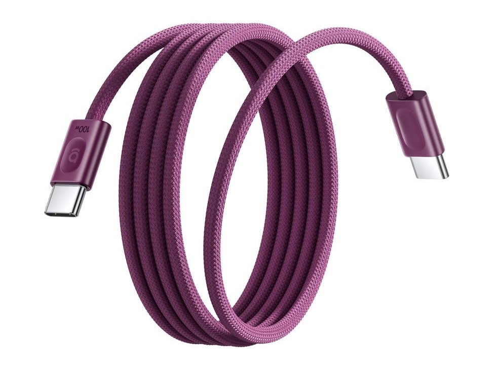 Baseus - FrostCore Fast Charging Data Cable USB-C to USB-C 100W (2m / Dark Cherry) USB-C Cables
