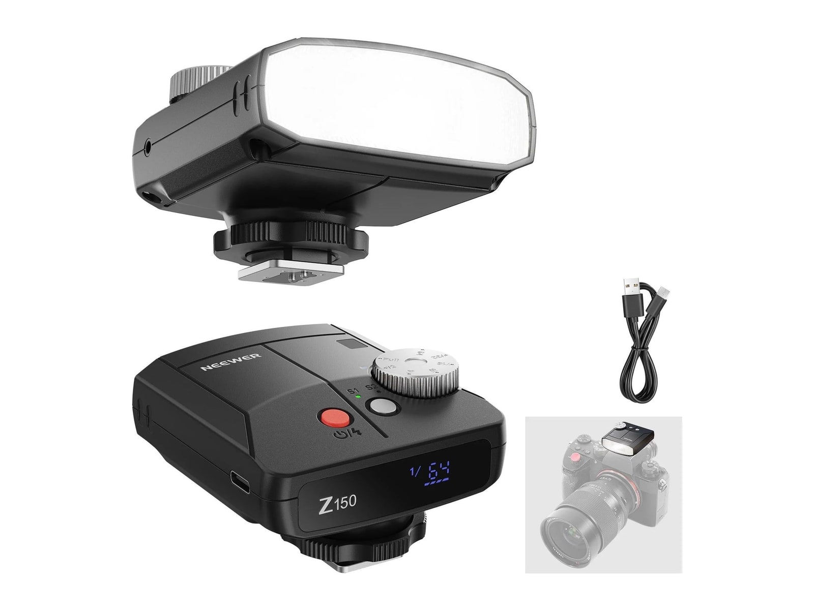 Neewer - Z150 Mini Camera Flash Speedlite with 1200mAh/640 Flashes Camera Accessories