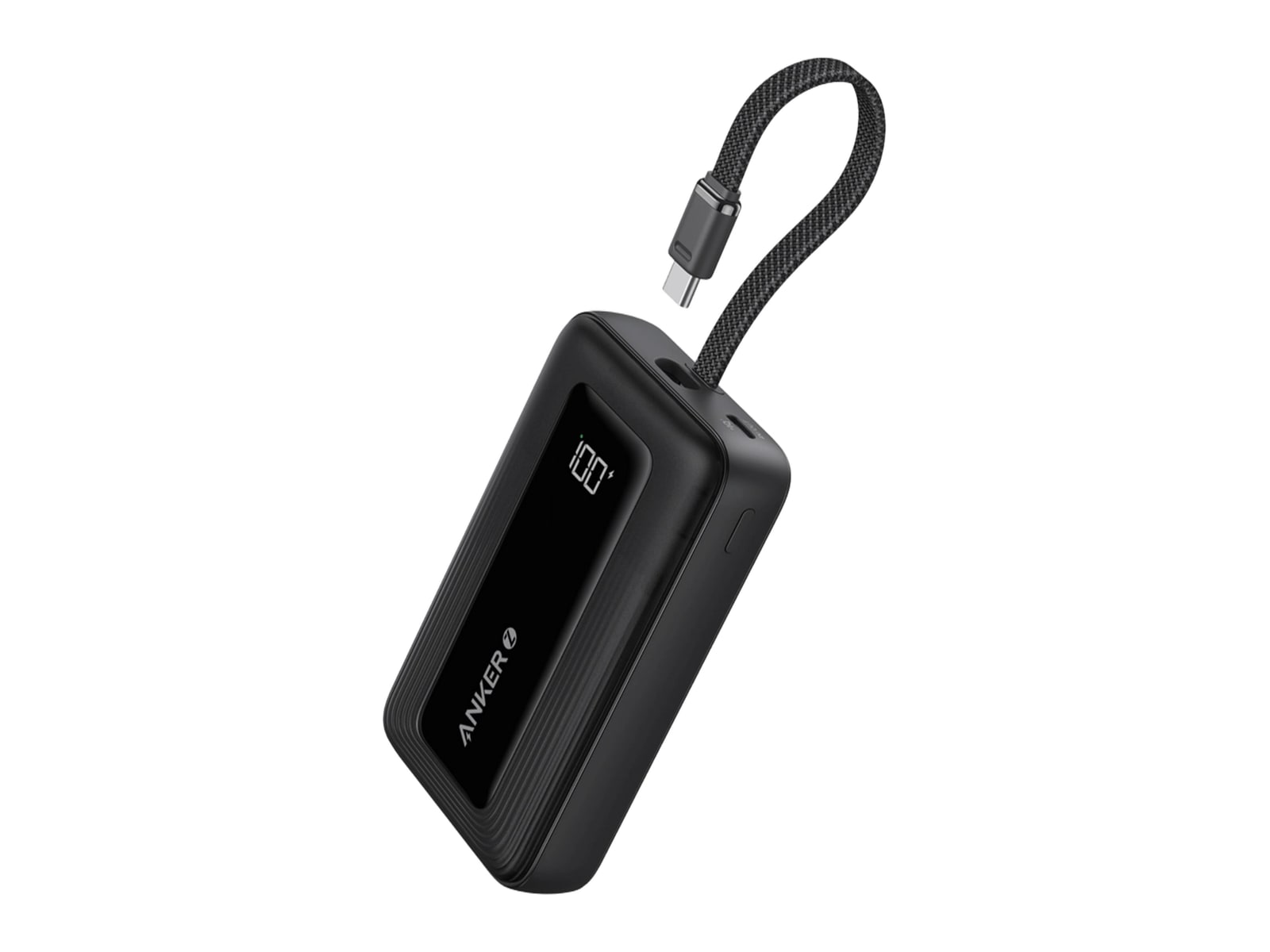 Anker - Zolo Power Bank (10K, 30W, Built-In USB-C Cable) Black Power Banks