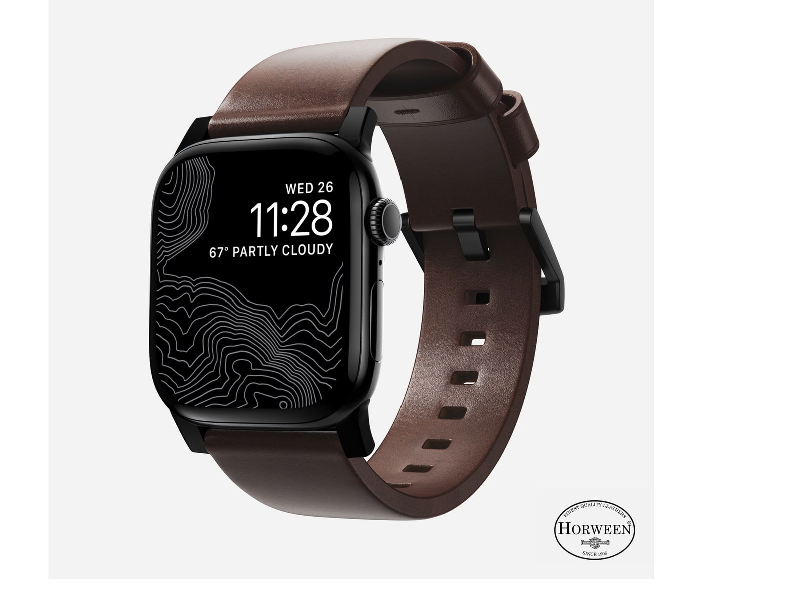 Nomad - Modern Band - 41mm/42mm Watch Bands - Black Hardware - Rustic Brown