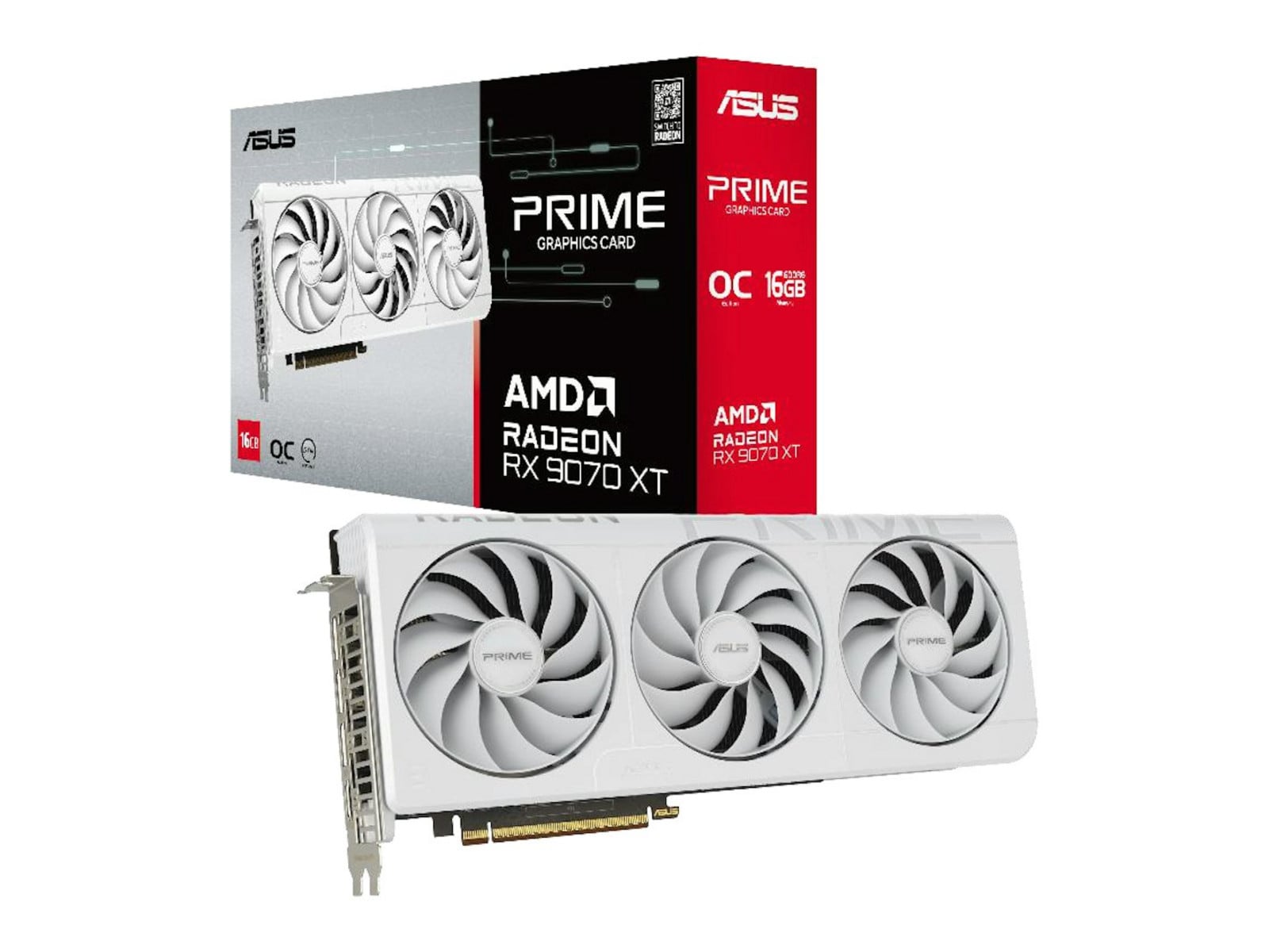 ASUS - Prime RX 9070 XT OC White 16GB Graphics Cards