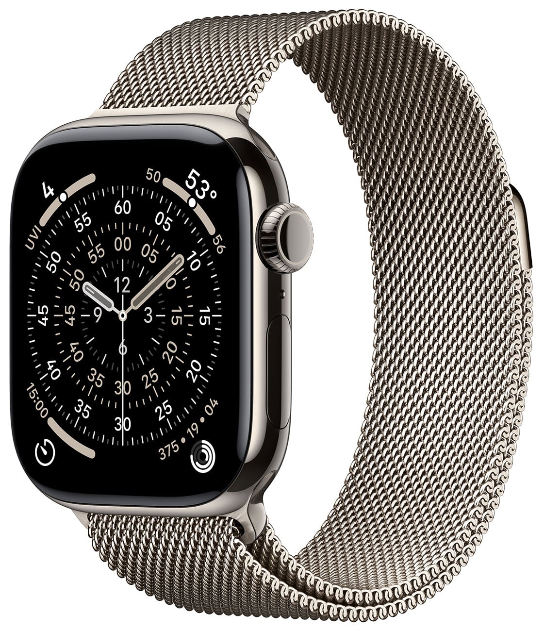 Apple - Apple Watch Series 11 (GPS + Cellular) 42mm Natural Titanium Case with Natural Milanese Loop - Natural Titanium
