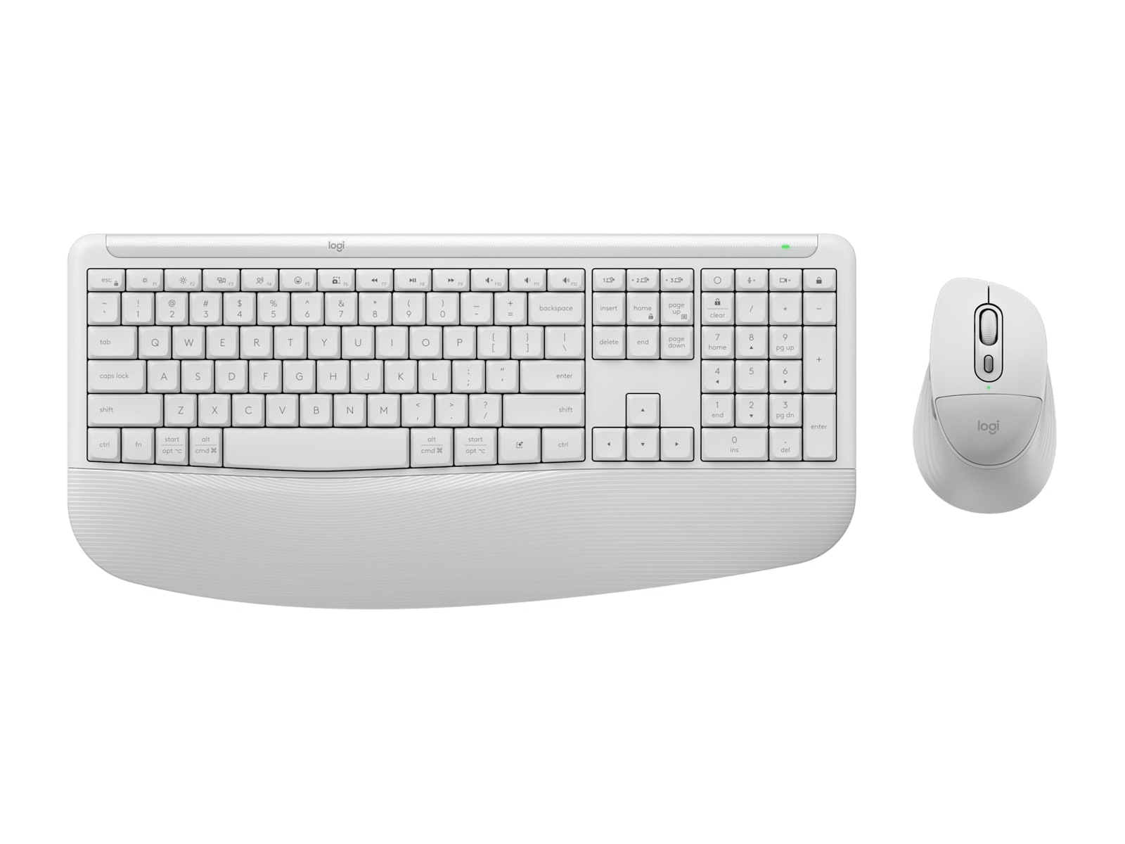 Logitech - Signature Comfort Plus Combo MK880 Wireless Keyboards - Off White