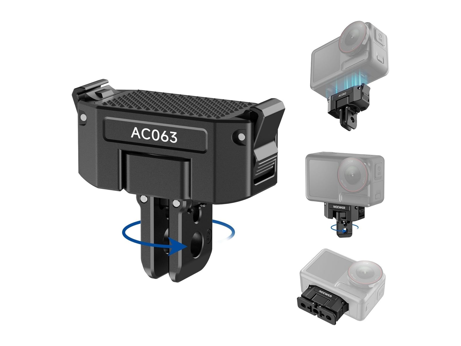 Neewer - AC063 Auto Alignment Mount For DJI Osmo 360/Action 5 Pro/4/3 Camera Accessories