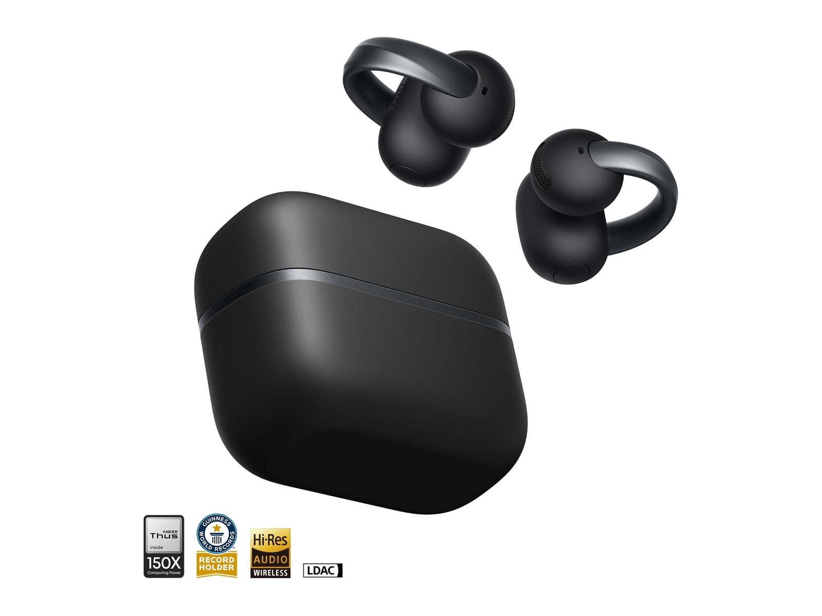 Soundcore - AeroClip 2 Bluetooth True Wireless Earbuds - Black