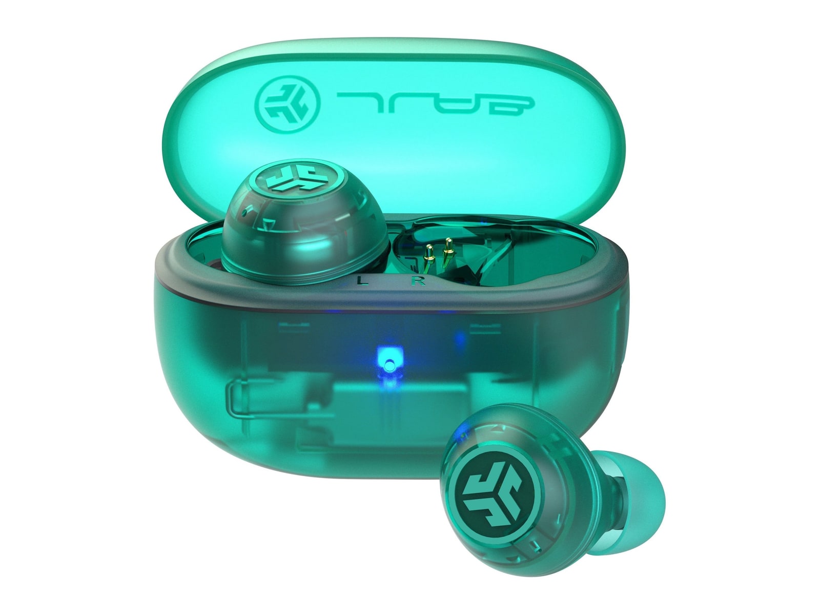 JLab - GO Pop ANC True Wireless Earbuds - Transparent Teal