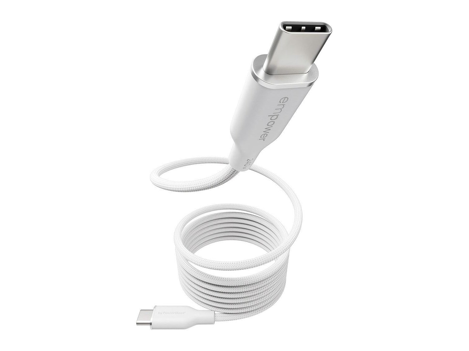 PanzerGlass - empower Magnetic 240W USB-C to USB-C Cable 1.5M Silver White USB-C Cables