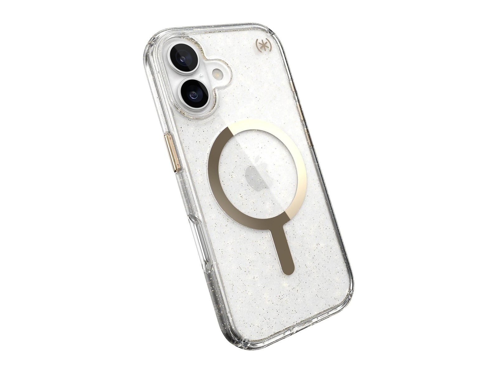 Speck - Presidio Lux Glitter MagSafe - iPhone 17 - Clear/Gold Glitter