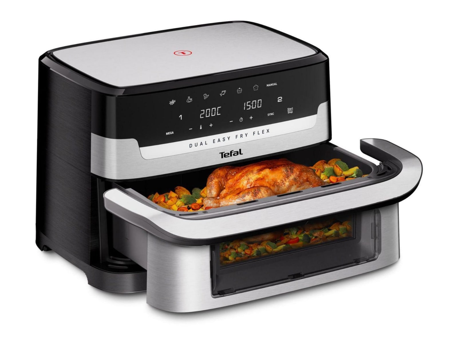 Tefal - EY922D Dual Easy Fry Flex Air Fryers