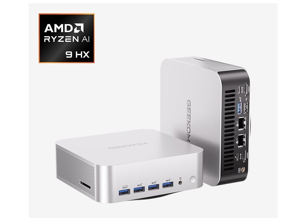 GEEKOM - A9 MAX - AMD Ryzen AI 9 HX 370 chip - 32GB DDR5 Memory - 1TB SSD - Silver