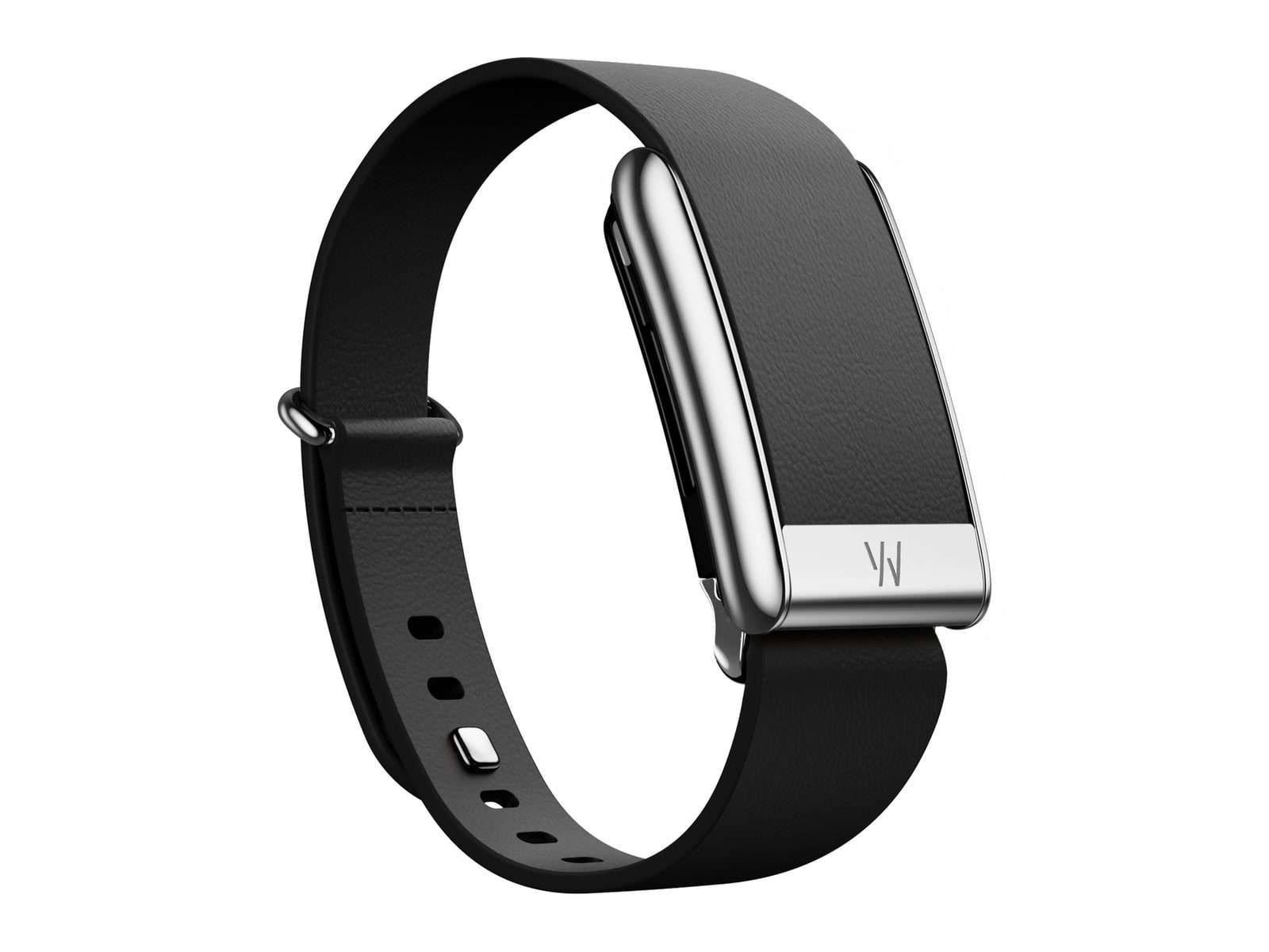 WHOOP - 5.0 LeatherLuxe Tapered Band Watch Bands - Black with Titanium