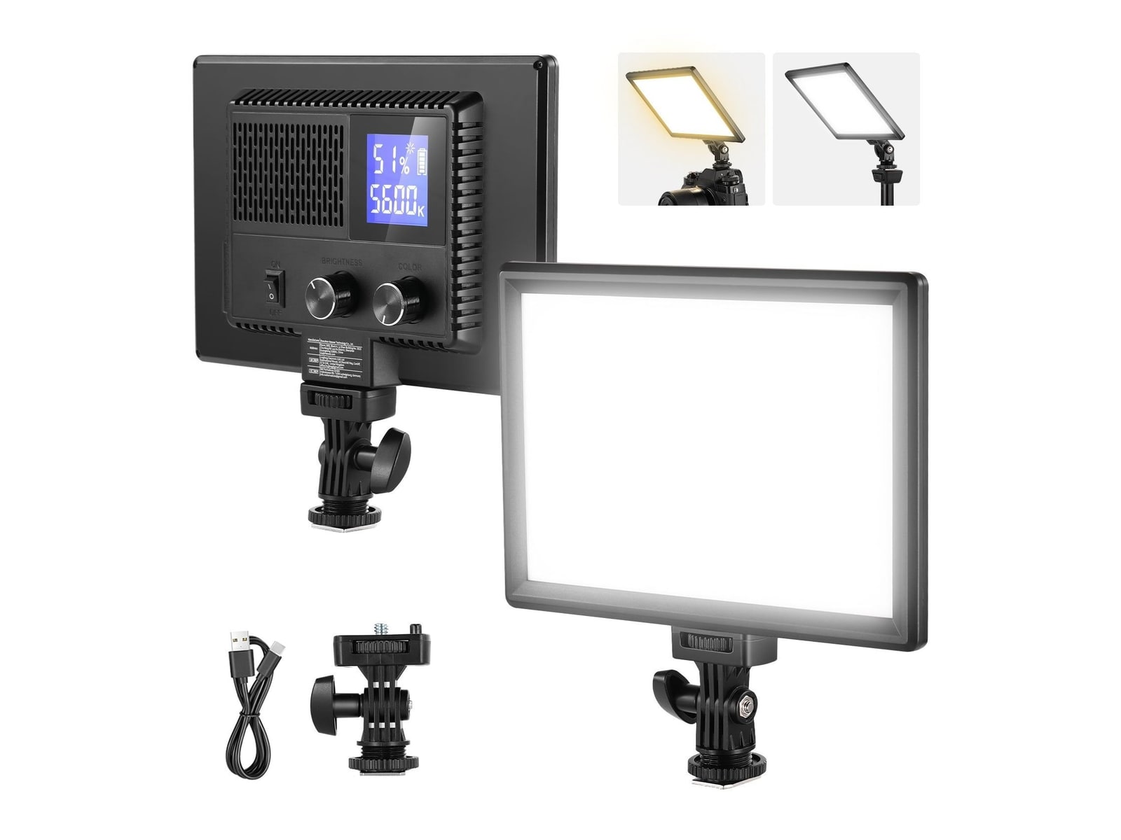 Neewer - NL-116AI Bi-Color 9" LED Video Panel Light Camera Accessories