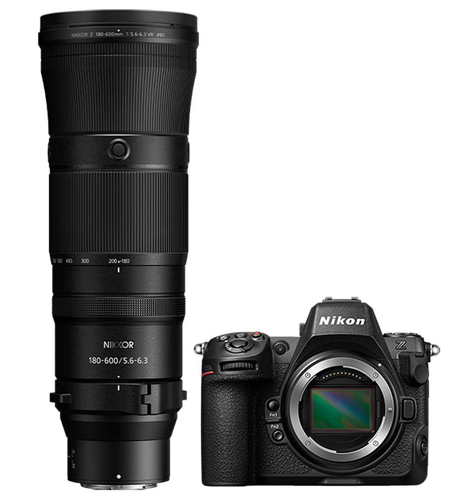 Nikon - Z 8 45.7MP Mirrorless Cameras with 180-600mm f/5.6-6.3 Lens - Black