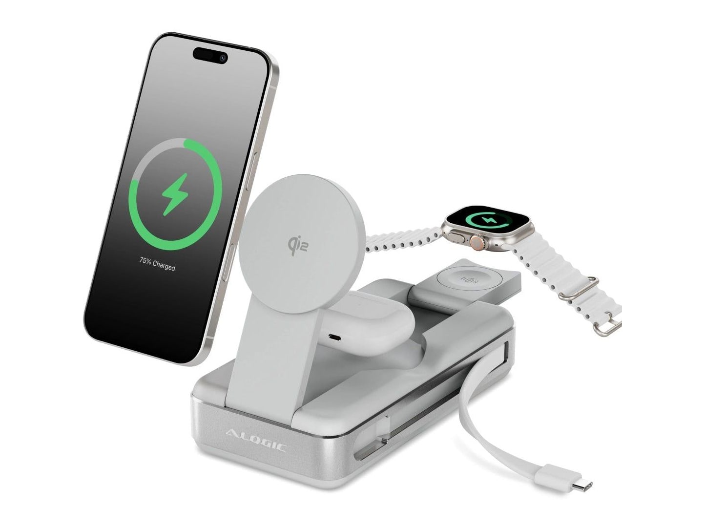 ALOGIC - Roam 21000mAh Qi2 100W Light Grey Power Banks
