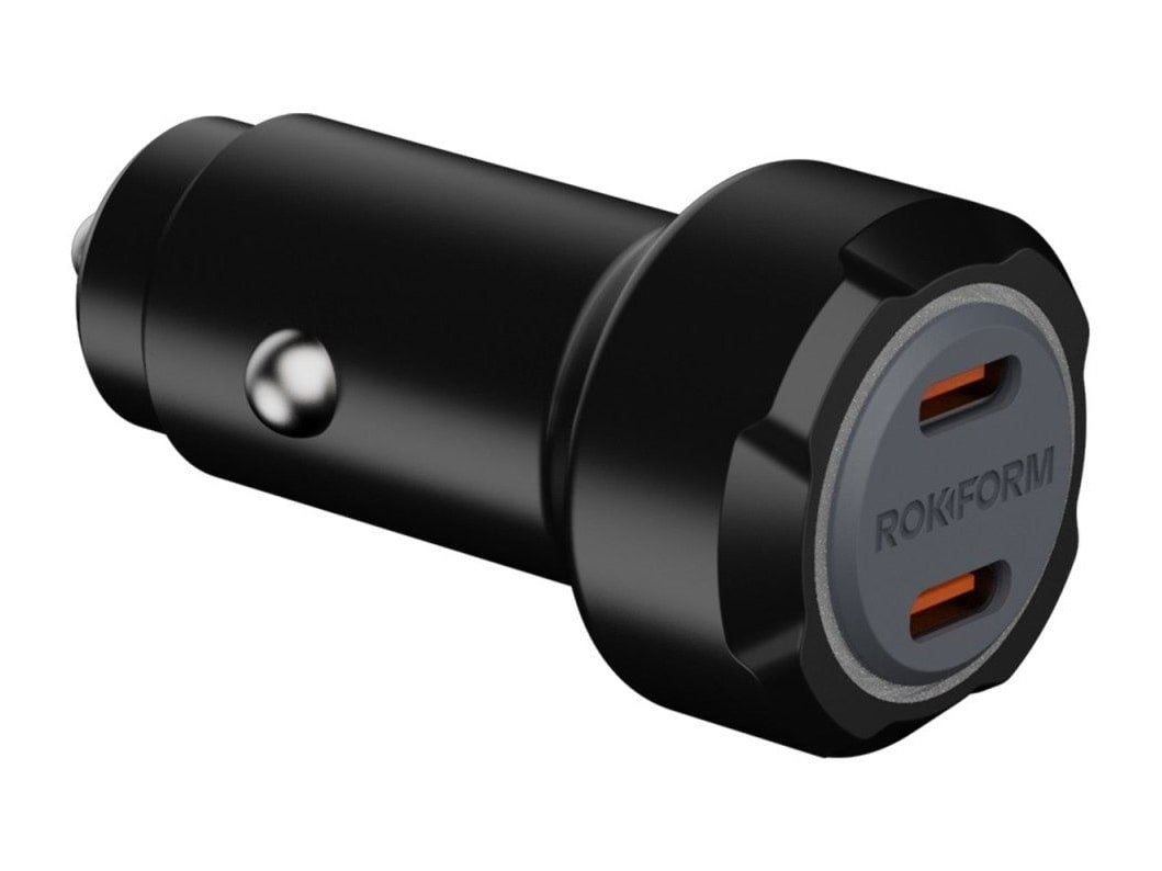 Rokform - 30W Dual USB-C 12V Black Car Chargers