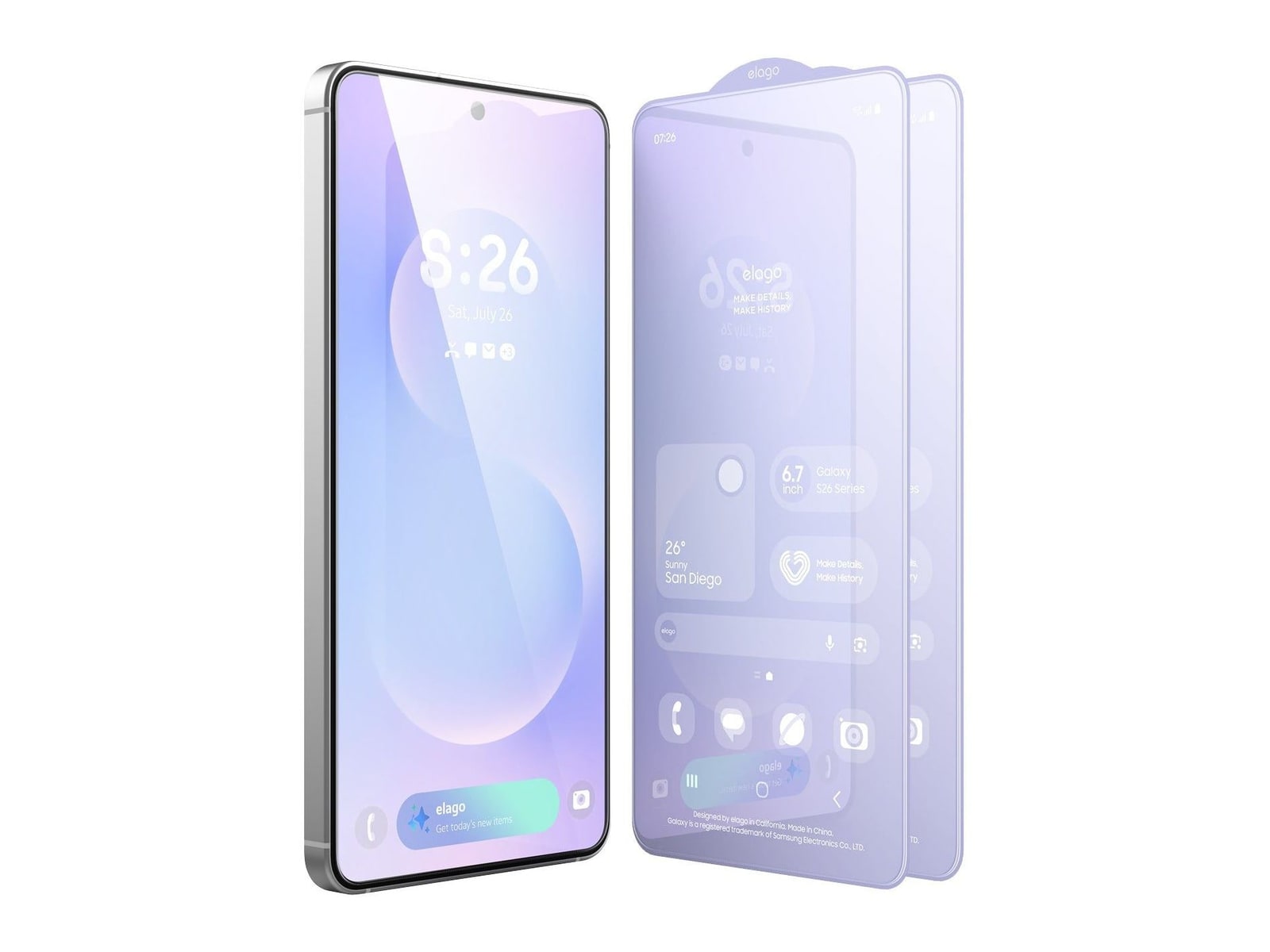 elago - Tempered Glass + Screen Protector (2 Pcs) - Galaxy S26 Plus