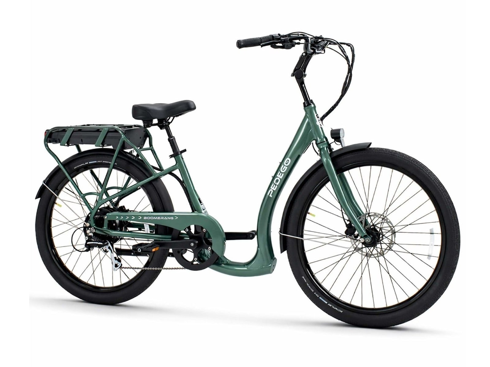 Pedego - Boomerang Core 26-inch Step-Thru Gloss Shaded Spruce Electric Bikes