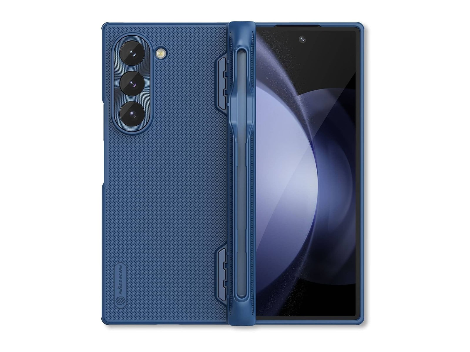 Nillkin - Super Frosted Shield Fold Case with Pen Holder - Galaxy Z Fold 6 - Matte Blue