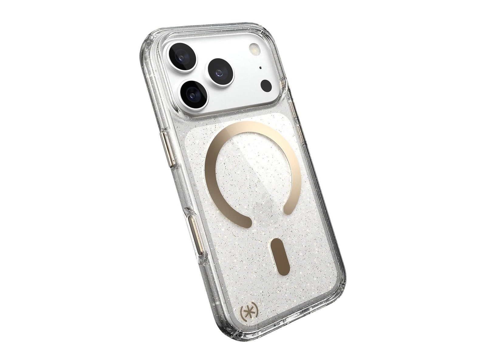 Speck - Presidio Lux Glitter MagSafe - iPhone 18 Pro - Clear/Gold Glitter