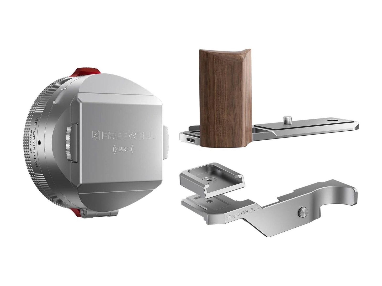 Freewell - Fuji GFX100RF Lens Hood, L Bracket & Thumb Grip Kit Silver Camera Accessories - Silver
