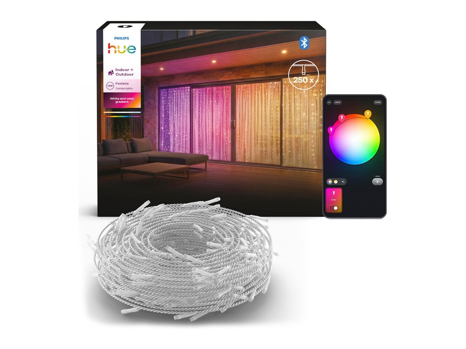 Philips Hue - Festavia Curtain Lights 1.35 x 2 m 250 LED Smart Lighting - Multicolor