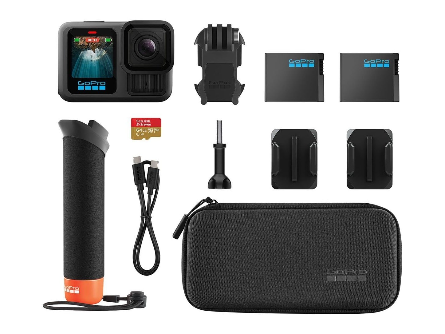 GoPro - HERO13 Black and Accessories Bundle 27.6MP Action Cameras - Black