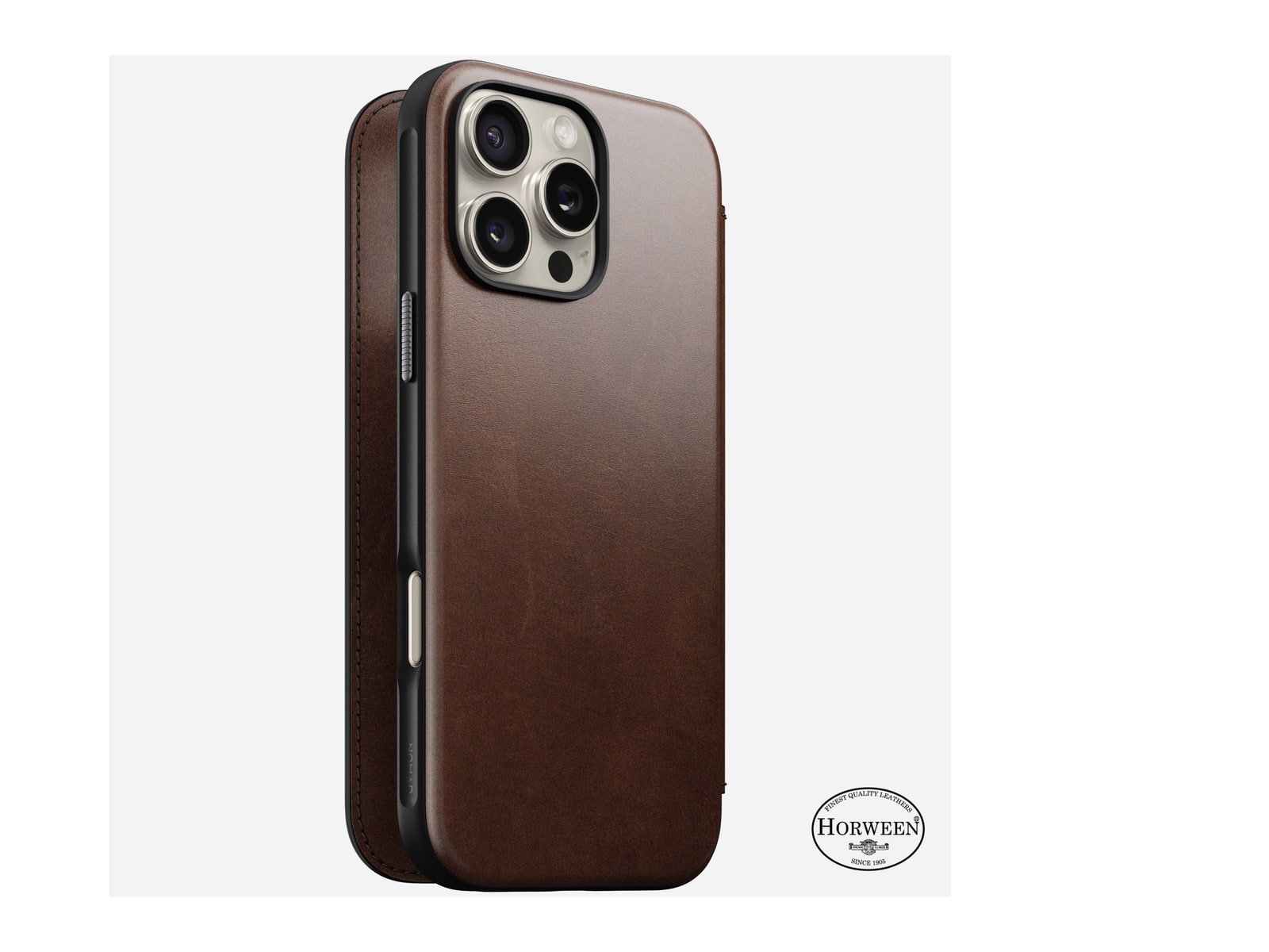 Nomad - Modern Leather Folio - iPhone 16 Pro Max - Rustic Brown