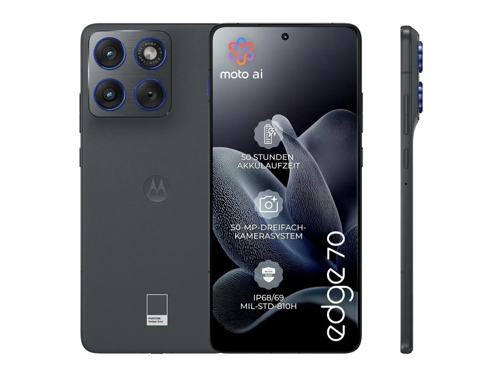 Motorola - Edge 70 5G 512GB - Pantone Gadget Grey