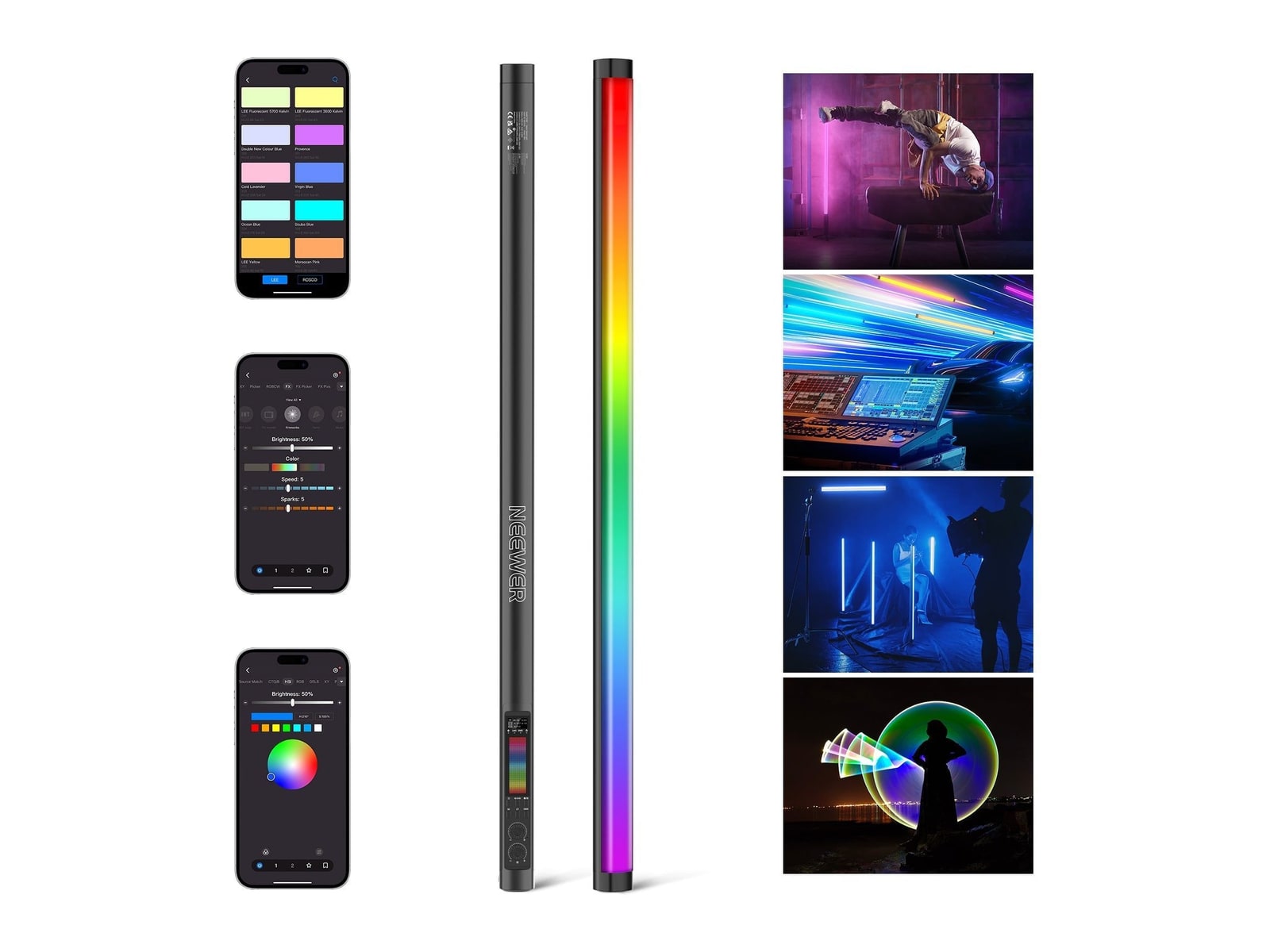 Neewer - TL90C 30W RGB Tube Light with APP/2.4G/DMX Control Camera Accessories