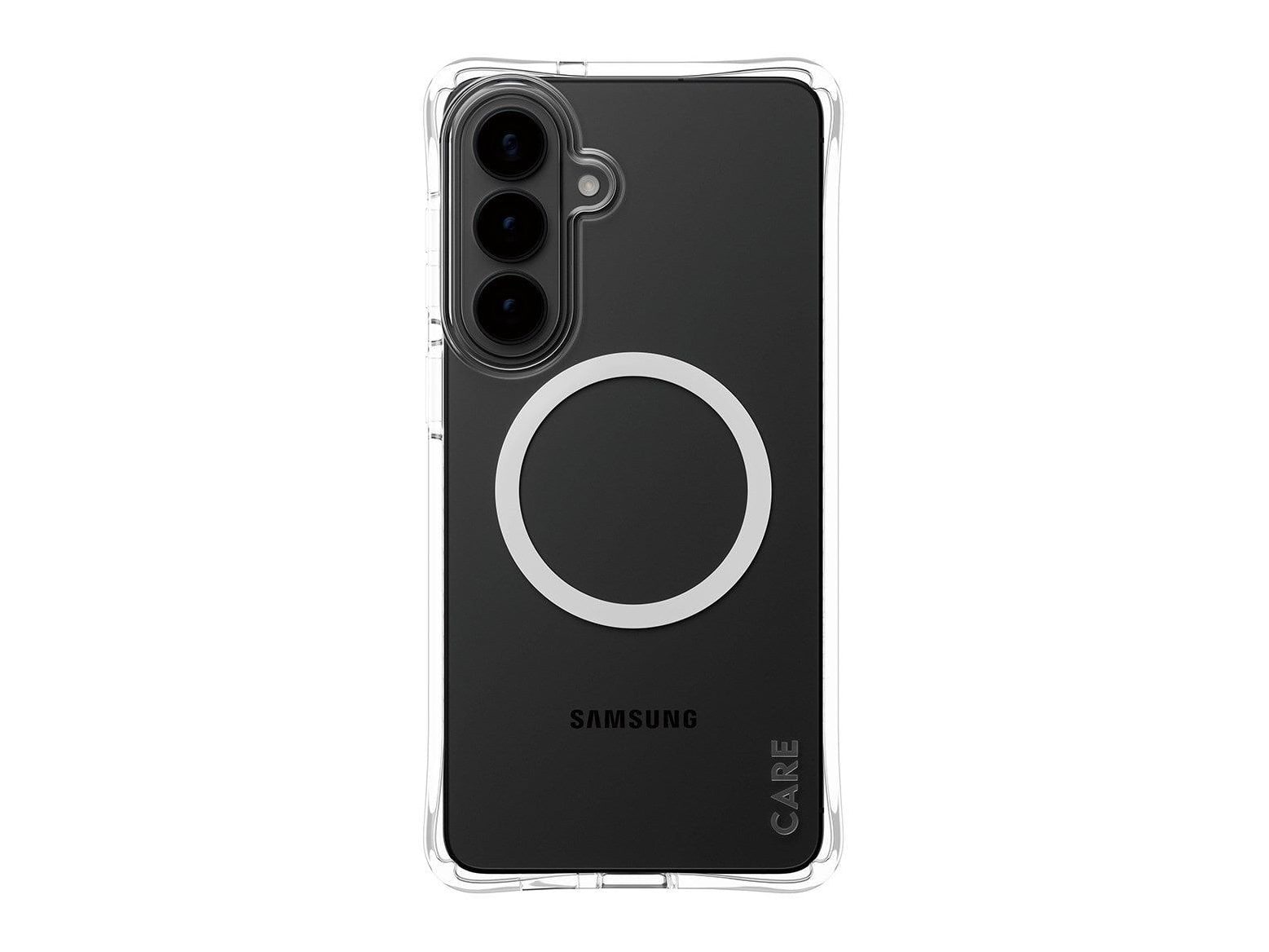 PanzerGlass - CARE Samba Case Transparent w. White Qi Samsung Galaxy S26+