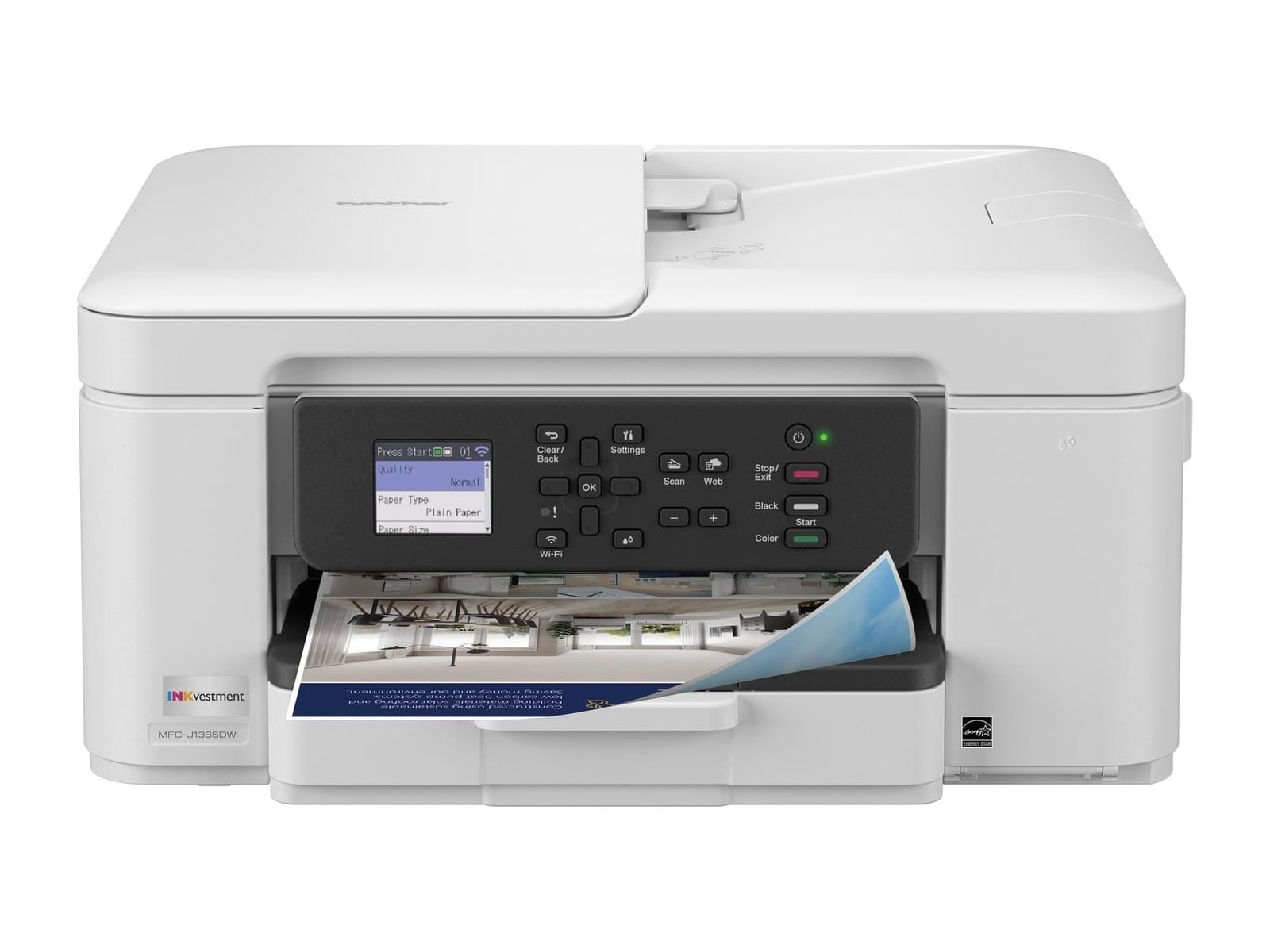 Brother - MFC-J1365DW Wi-Fi, USB-B Printers - White