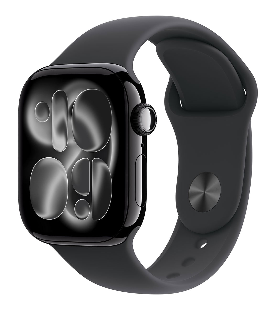 Apple - Apple Watch Series 11 (GPS + Cellular) 42mm Jet Black Aluminum Case with Black Sport Band - M/L - Jet Black