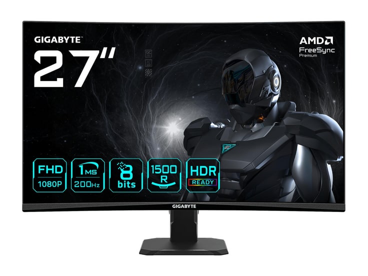 Gigabyte - 27" GS27FCA Full HD 200Hz Curved Monitors