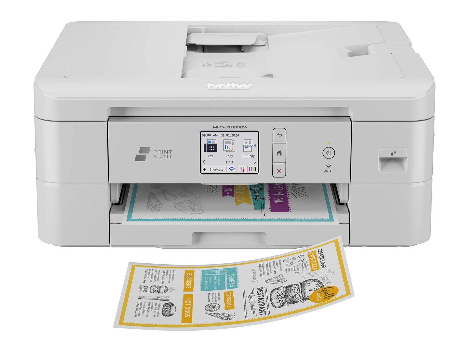 Brother - MFC-J1800DW Wi-Fi Printers - Black
