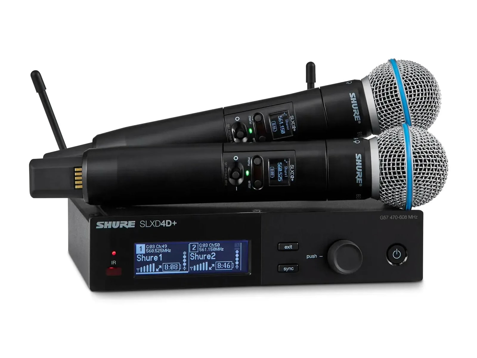 Shure - SLXD24D+/B58 Dual-Channel Digital Wireless Handheld System Microphones