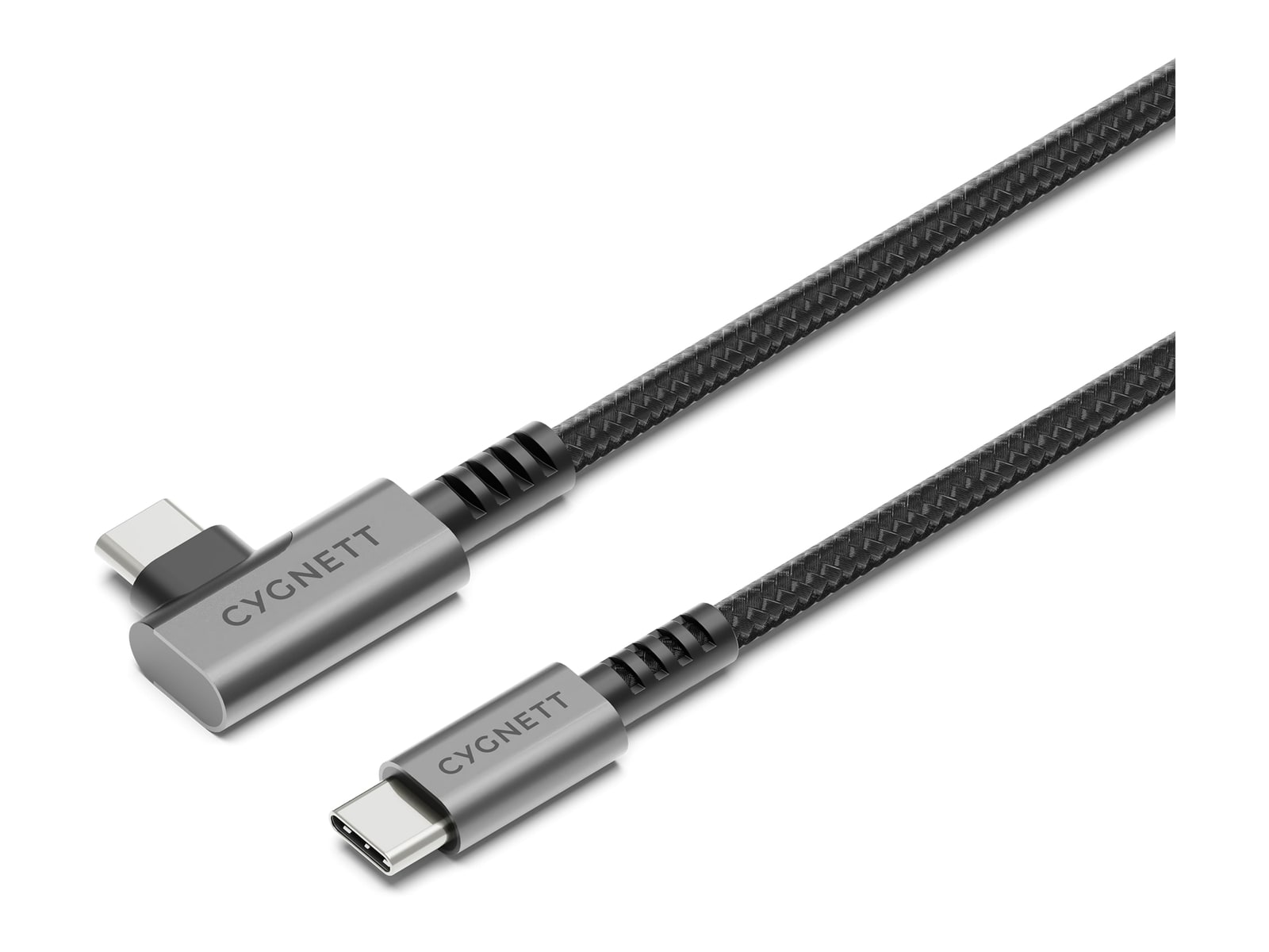 Cygnett - Unite Right Angle USB-C to USB-C Cable - 1M - Black Charging Cables