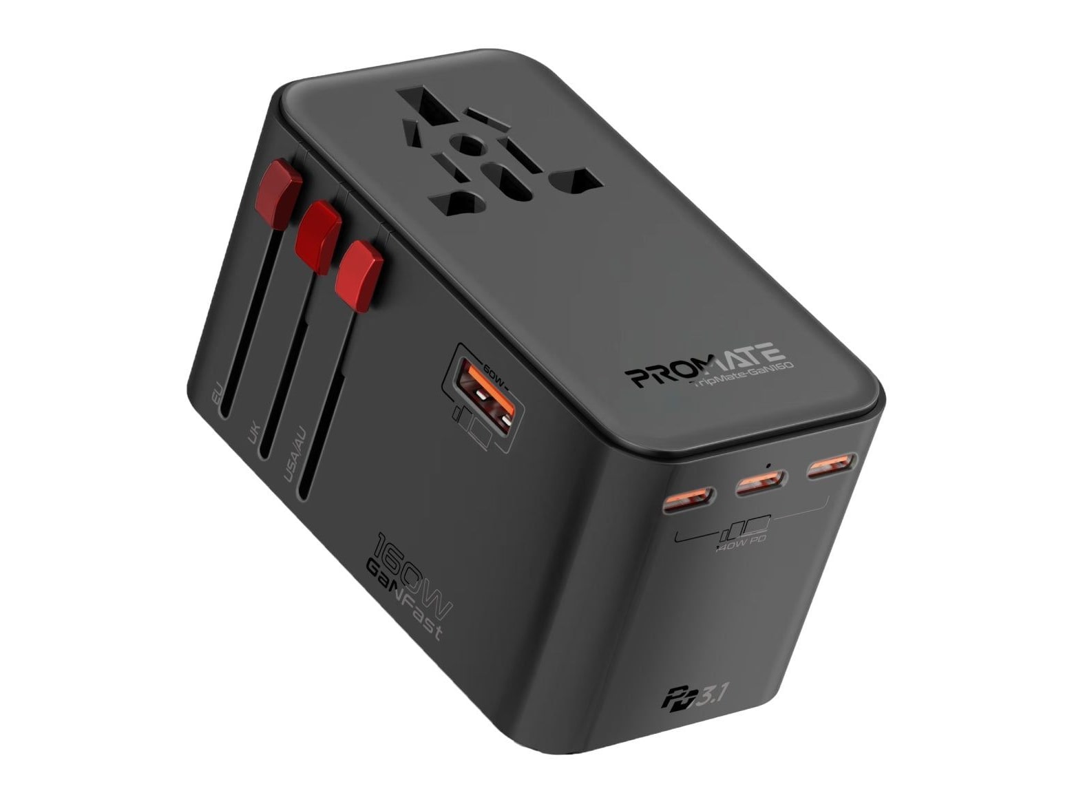 Promate - TripMate-GaN160 Wall Chargers